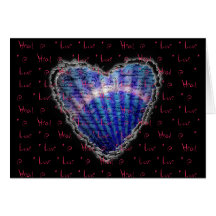 Tarjeta azul del romance del amor de la tarjeta de