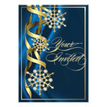 Tarjeta azul Jeweled del día de fiesta del copo de Comunicados