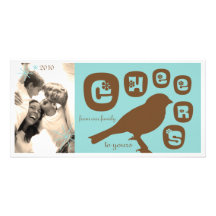 Tarjeta/azul y Brown de la foto de la silueta del  Tarjeta Personal Con Foto