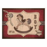 Tarjeta B de la invitación del bebé del vaquero