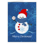 Tarjeta - béisbol del muñeco de nieve