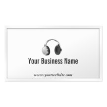 Tarjeta blanca de la industria musical del auricul plantilla de tarjeta de negocio