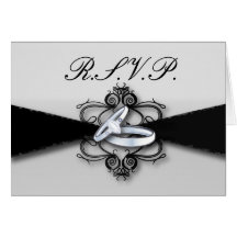 Tarjeta blanca de RSVP del Flourish que se casa