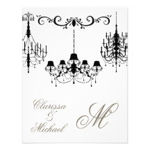 Tarjeta blanco y negro de RSVP de la lámpara Invitaciones Personalizada