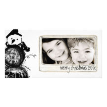 tarjeta blanco y negro simple de la foto tarjeta personal con foto