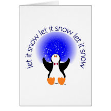 Tarjeta cariñosa del pingüino de la nieve