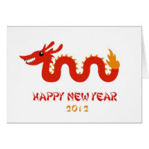 Tarjeta china del Año Nuevo - año del dragón (2012
