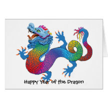 Tarjeta china del Año Nuevo del dragón colorido