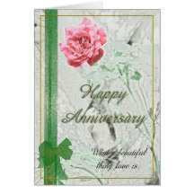 Tarjeta color de rosa del aniversario