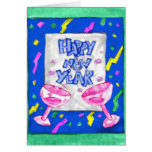 Tarjeta colorida de la Feliz Año Nuevo