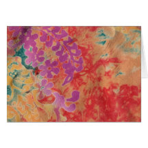 Tarjeta colorida del batik