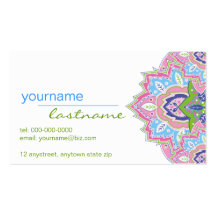 Tarjeta colorida del perfil de Paisley Plantilla De Tarjeta Personal
