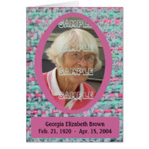 Tarjeta conmemorativa tejida #1 de las memorias