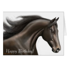 Tarjeta corriente del caballo del feliz cumpleaños