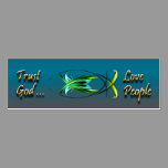 Tarjeta cristiana azul del perfil de los pescados tarjetas de negocio
