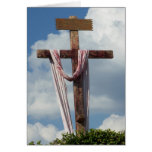 Tarjeta cruzada rugosa vieja de la resurrección de