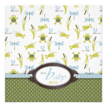 Tarjeta cuadrada de Ribbit Invitacion Personal
