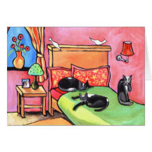 tarjeta de 3 gatos del smoking