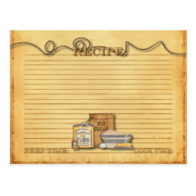tarjeta de antaño de la receta tarjetas postales