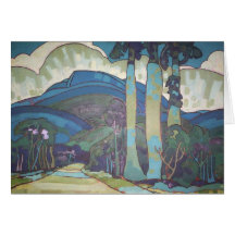 Tarjeta de Arman Manookian del "paisaje hawaiano" 