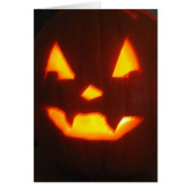 Tarjeta de cara de la calabaza de Halloween