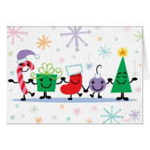 Tarjeta de caracteres de las Felices Navidad