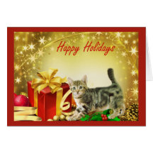 Tarjeta de Chrstmas del gato