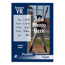 Tarjeta de comercio de encargo del béisbol en azul tarjeta de negocio