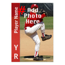 Tarjeta de comercio de encargo del béisbol en rojo plantillas de tarjetas personales
