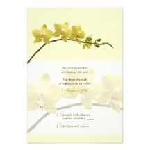 Tarjeta de contestación amarilla del boda de la or comunicado personalizado