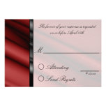 Tarjeta de contestación de seda roja invitaciones personalizada