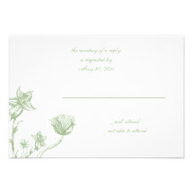 Tarjeta de contestación del boda del jardín comunicado personalizado