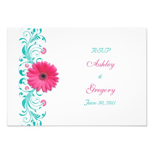Tarjeta de contestación floral de la margarita ros comunicado personalizado