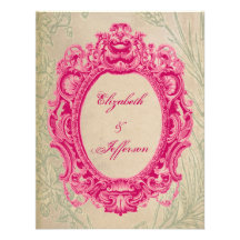 Tarjeta de contestación rosada del boda del marco  invitaciones personalizada