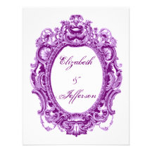Tarjeta de contestación violeta del boda del marco invitaciones personalizada