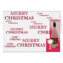 Tarjeta de cristal del vino de las Felices Navidad