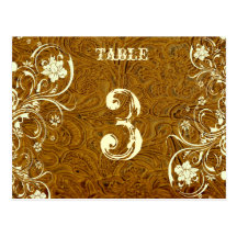 Tarjeta de cuero del número de la tabla de Brown ( Postal
