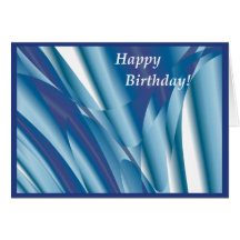 Tarjeta de cumpleaños abstracta azul que remolina
