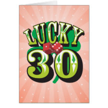 Tarjeta de cumpleaños afortunada 30