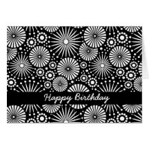 Tarjeta de cumpleaños blanco y negro retra hermosa