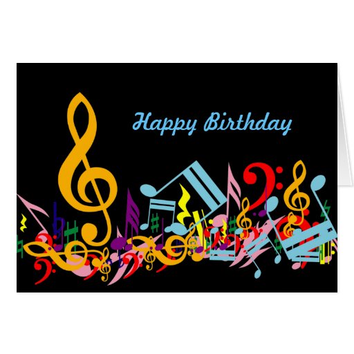Tarjeta de cumpleaños colorida de las notas musica de Zazzle. Tarjeta de cumpleaños colorida de las notas musica de Zazzle.