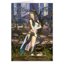 Tarjeta de cumpleaños con la hembra Mage de la fan