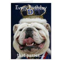 Tarjeta de cumpleaños de Bullldog