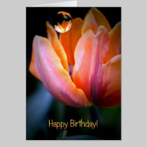 Tarjeta de cumpleaños de encargo del tulipán y del tarjetas