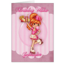 tarjeta de cumpleaños de la ahijada - rosa lindo d