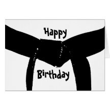 Tarjeta de cumpleaños de la correa negra de los ar