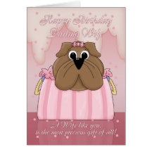 Tarjeta de cumpleaños de la esposa - dogo lindo en