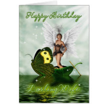 Tarjeta de cumpleaños de la esposa - hada del cisn