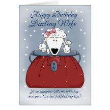 Tarjeta de cumpleaños de la esposa - mascota lindo