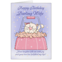 Tarjeta de cumpleaños de la esposa - mascota lindo